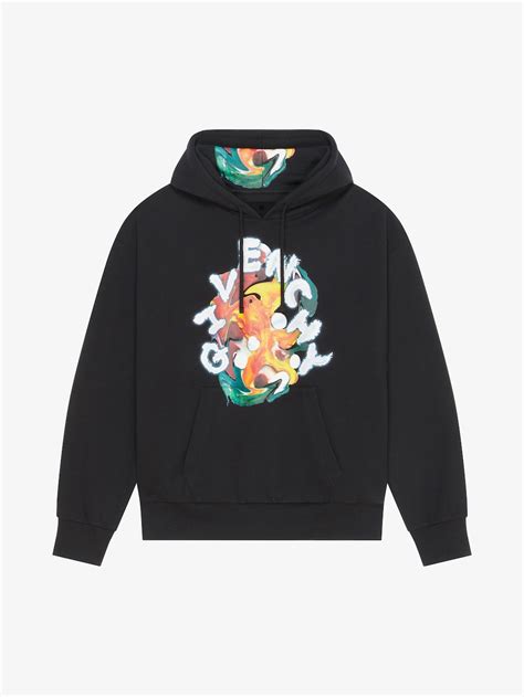 Boxy fit hoodie in fleece GIVENCHY Wings 